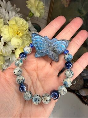 ON BRAVE WINGS • Labradorite Butterfly + K2 Bracelet: B1321
